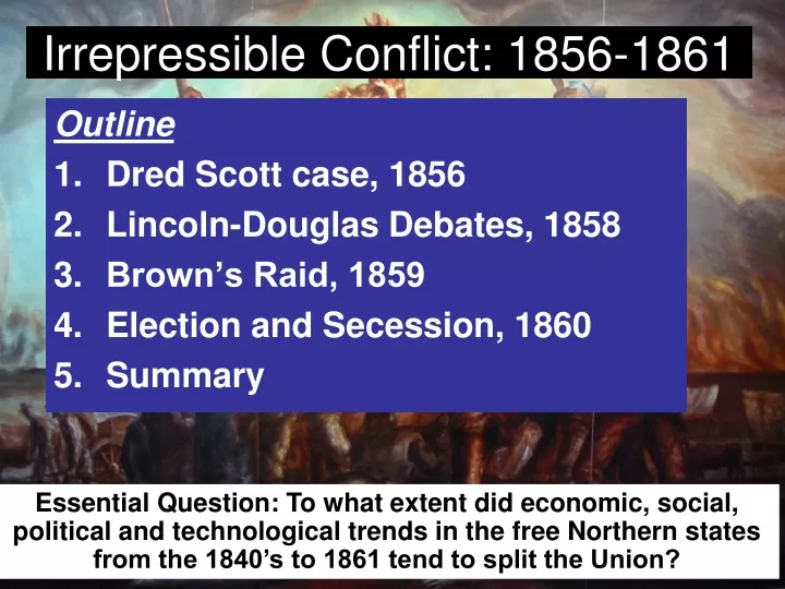 irrepressible conflict 1856 1861