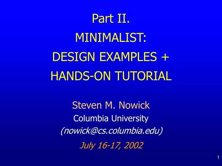 part ii minimalist design examples hands on tutorial