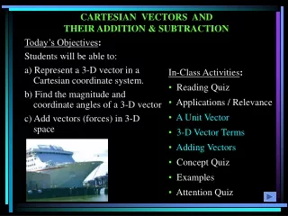 CARTESIAN  VECTORS  AND   THEIR ADDITION &amp; SUBTRACTION