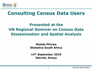 Consulting Census Data Users Presented at the