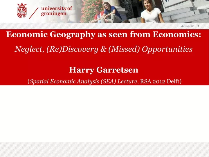 economic geography as seen from economics neglect