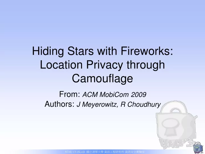 hiding stars with fireworks location privacy through camouflage