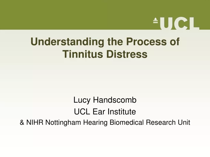 understanding the process of tinnitus distress