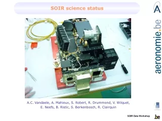 SOIR science status