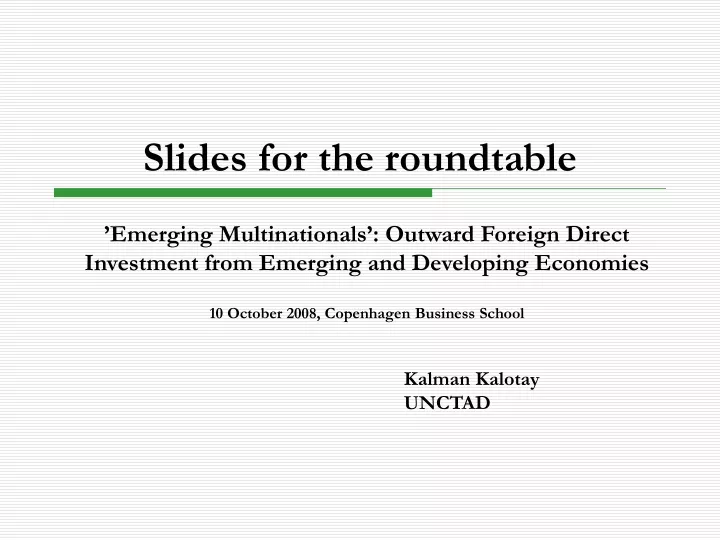 slides for the roundtable