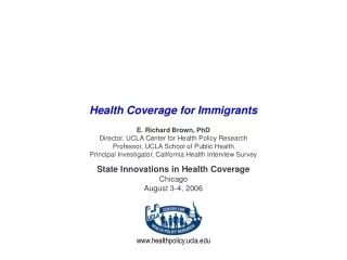 Health Coverage for Immigrants