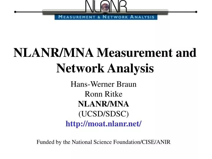 nlanr mna measurement and network analysis
