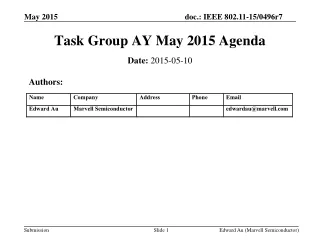 Task Group AY May 2015 Agenda