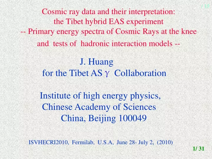 cosmic ray data and their interpretation