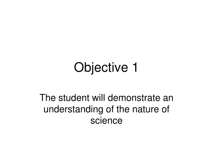 objective 1