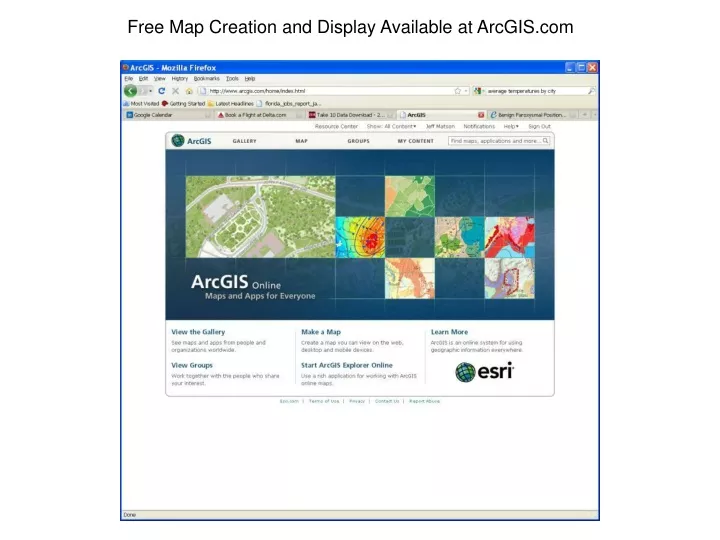 free map creation and display available at arcgis