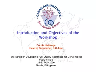 Introduction and Objectives of the Workshop