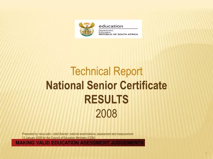 technical report national senior certificate