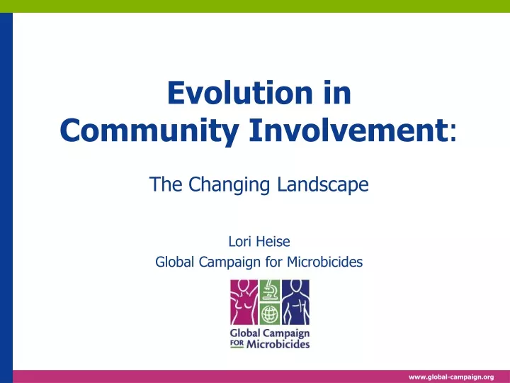 evolution in community involvement the changing landscape