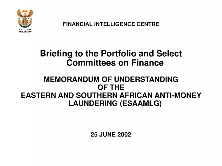 financial intelligence centre