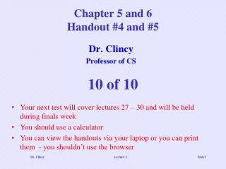 Chapter 5 and 6 Handout #4 and #5