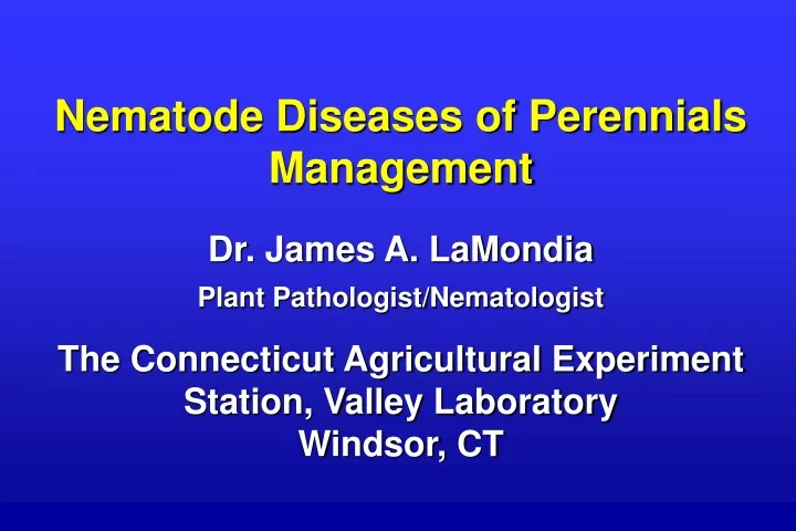 nematode diseases of perennials management