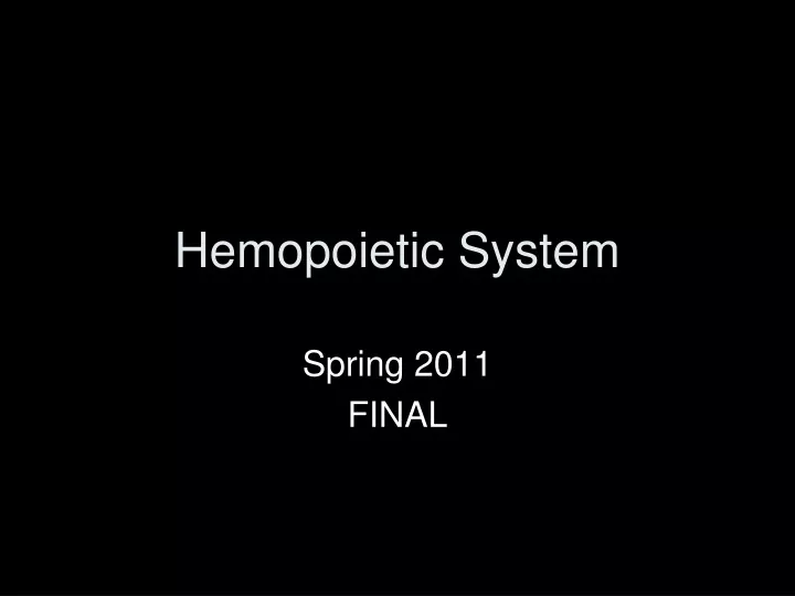 hemopoietic system