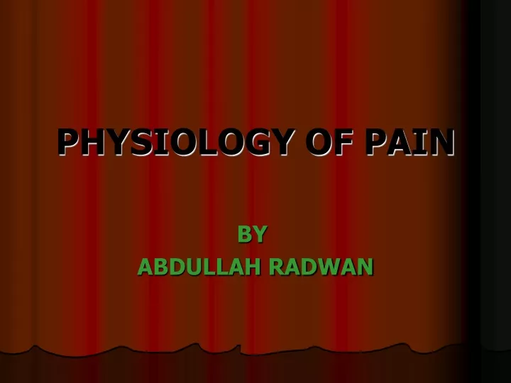 physiology of pain
