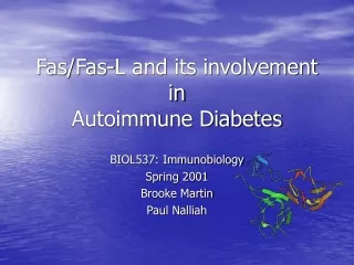Fas/Fas-L and its involvement in Autoimmune Diabetes