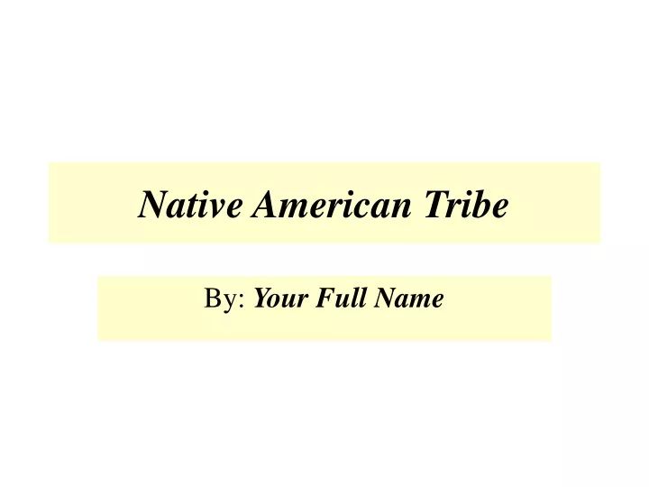 native american tribe