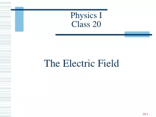 Physics I Class 20