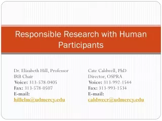 Responsible Research with Human Participants