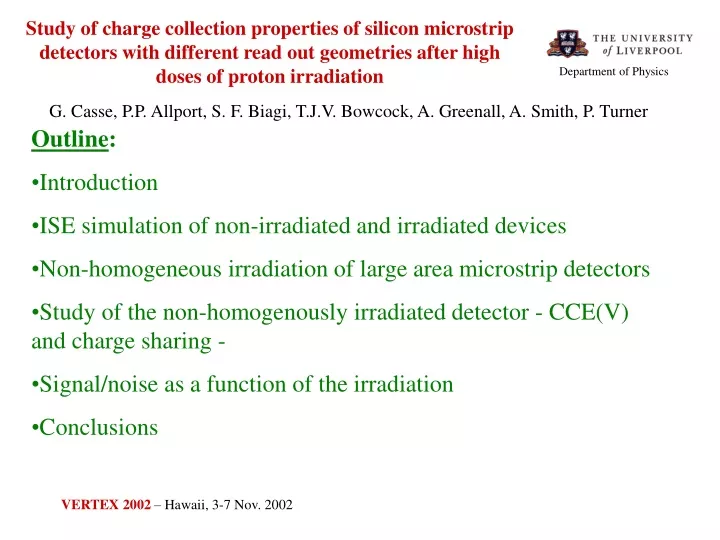 study of charge collection properties of silicon