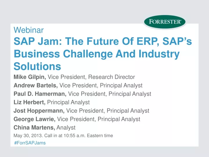 webinar sap jam the future of erp sap s business challenge and industry solutions