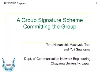 A Group Signature Scheme Committing the Group