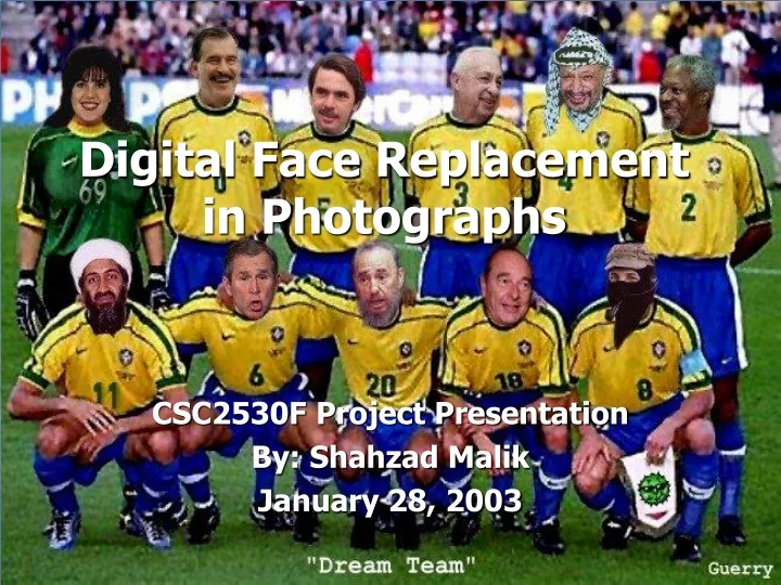 digital face replacement in photographs