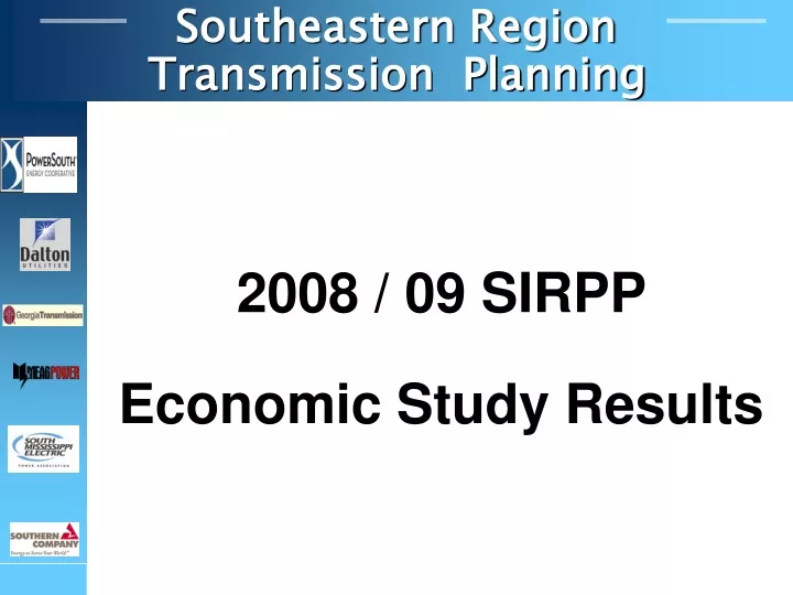 2008 09 sirpp economic study results