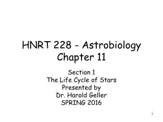HNRT 228 - Astrobiology Chapter 11