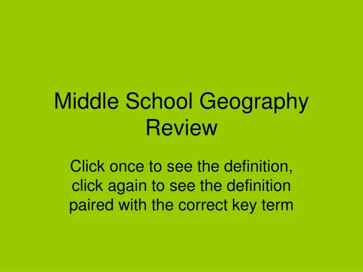 middle school geography review