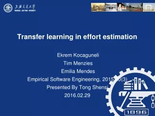 Transfer learning in effort estimation