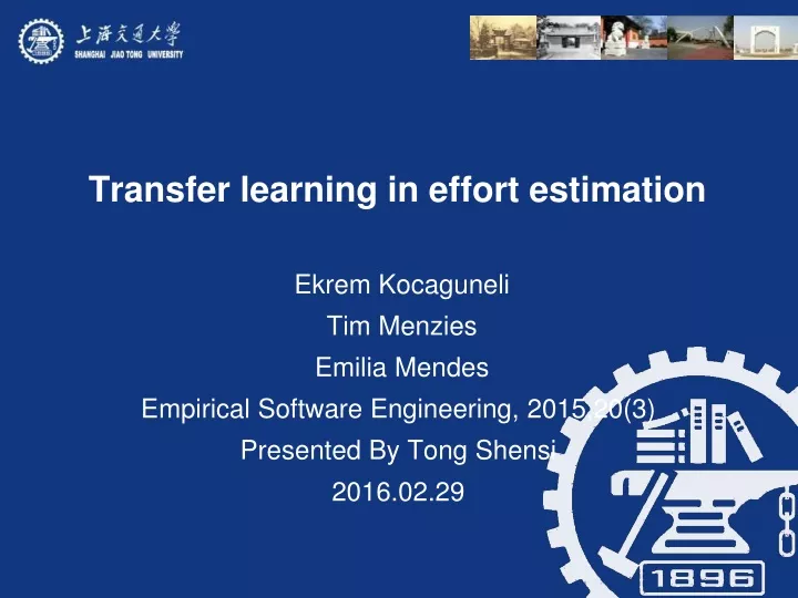 transfer learning in effort estimation