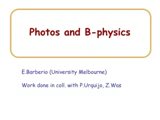 Photos and B-physics