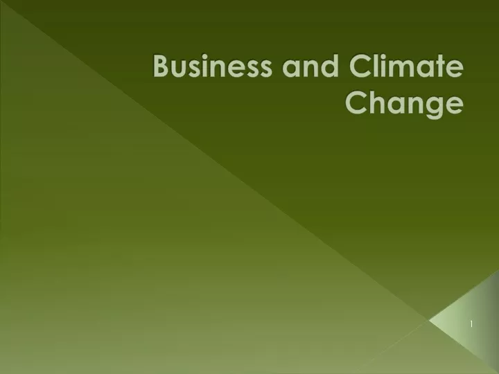 business and climate change