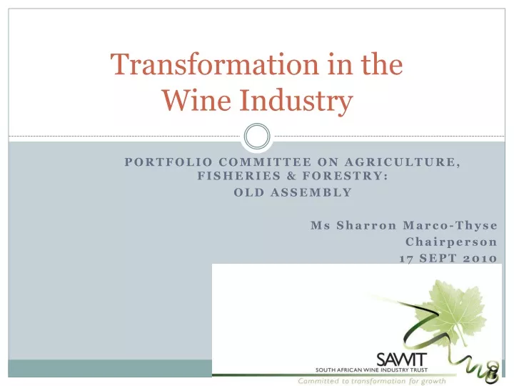 transformation in the wine industry