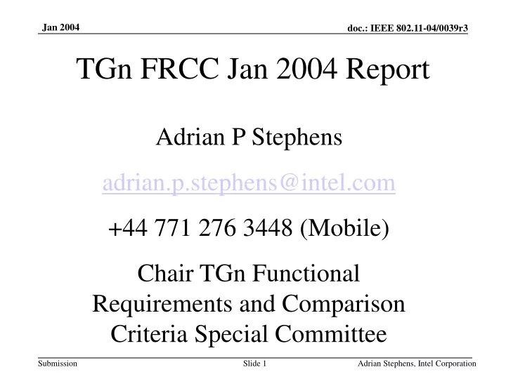 tgn frcc jan 2004 report