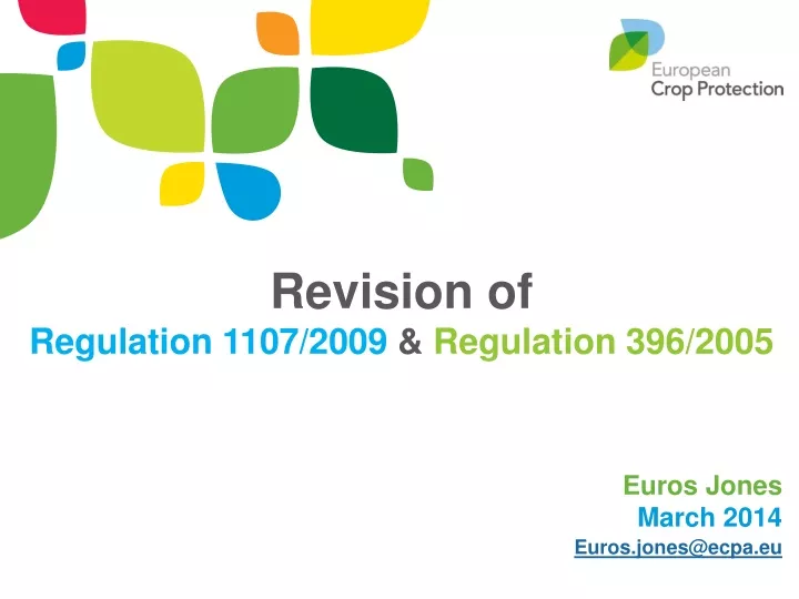 revision of regulation 1107 2009 regulation 396 2005