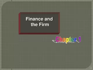 Finance and  the Firm