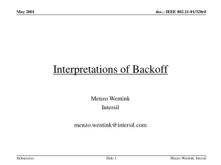 Interpretations of Backoff