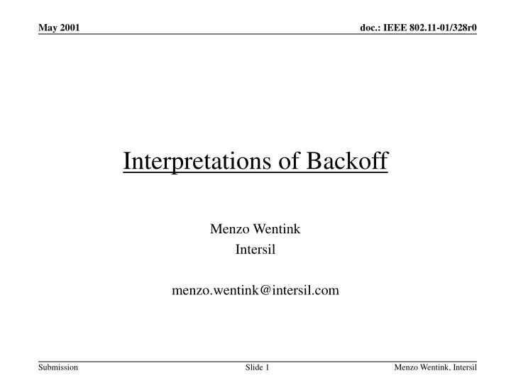 interpretations of backoff