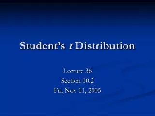 Student’s  t  Distribution