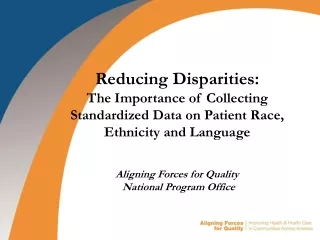 Reducing Disparities: