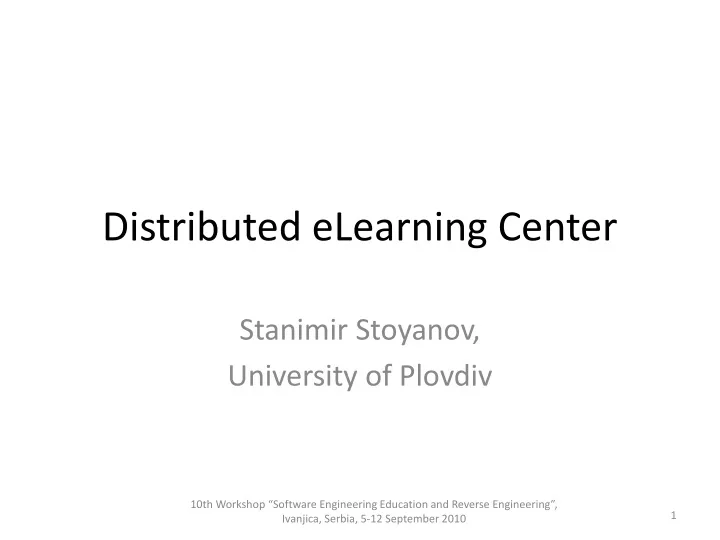 distributed elearning center
