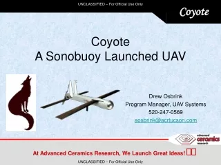 Coyote A Sonobuoy Launched UAV
