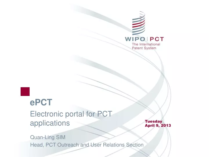 epct electronic portal for pct applications