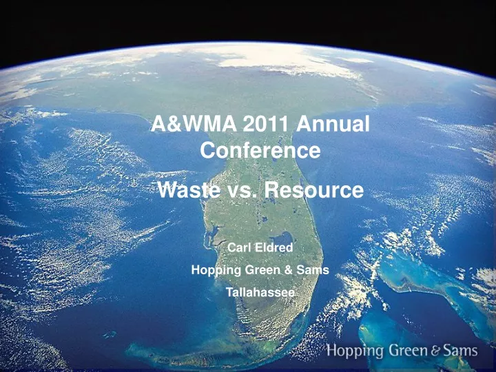 a wma 2011 annual conference waste vs resource